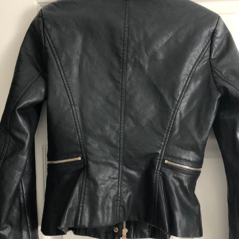Black Faux Leather Moto Jacket - Picture 3 of 3